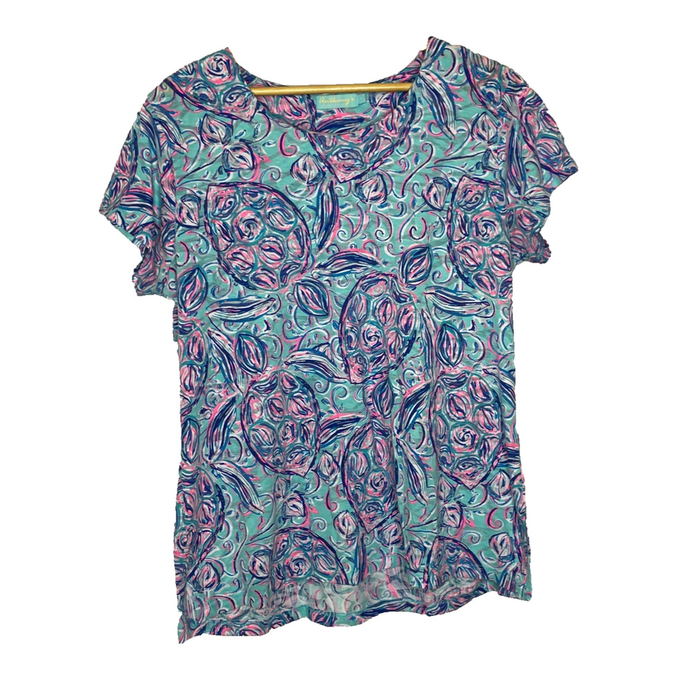 Women's Large Anthony's Resort Wear Floral Multicolor Scoop Neck T-Shirt